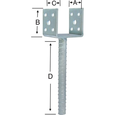 Prachi International Product U Post Support (With Ribbed Anchor Bolt & More Holes)