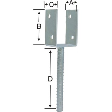 Prachi International Product U Post Support (With Ribbed Anchor Bolt)